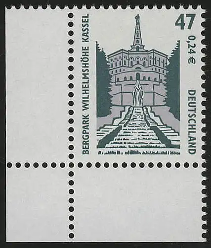 2176 SWK 47 Pf/0,24 Euro Ecke ul ** postfrisch