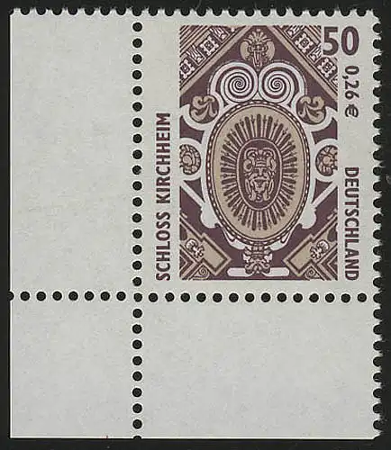 2210 SWK 50 Pf/0,26 Euro Ecke ul ** postfrisch