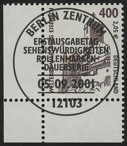 2211 SWK 400 Pf/2,05 Euro Ecke ul ESST Berlin