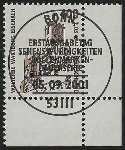 2211 SWK 400 Pf/2,05 Euro Ecke ur ESST Bonn