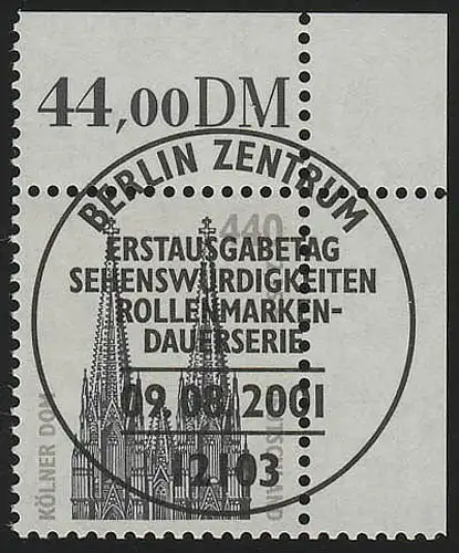 2206 SWK 440 Pf/2,25 Euro Ecke or ESST Berlin