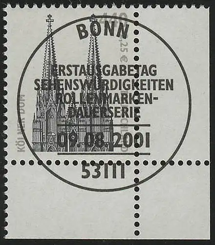 2206 SWK 440 Pf/2,25 Euro Ecke ur ESST Bonn
