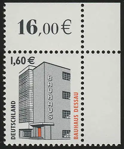 2302 SWK 1,60 Euro Ecke oben rechts ** postfrisch