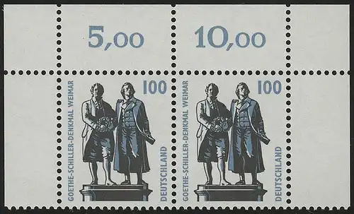 1934 SWK 100 Pf Paar OR ** postfrisch