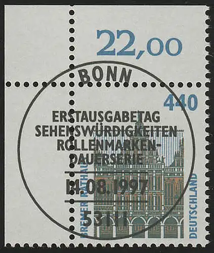 1937 SWK 440 Pf Ecke ol ESST Bonn