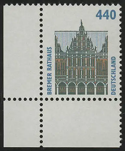 1937 SWK 440 Pf Ecke ul ** postfrisch