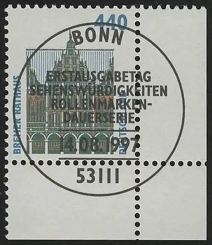 1937 SWK 440 Pf Ecke ur ESST Bonn