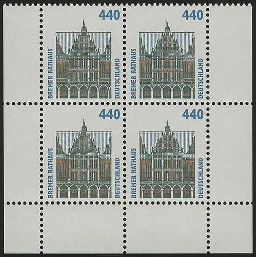 1937 SWK 440 Pf UR-Viererbl. ** postfrisch