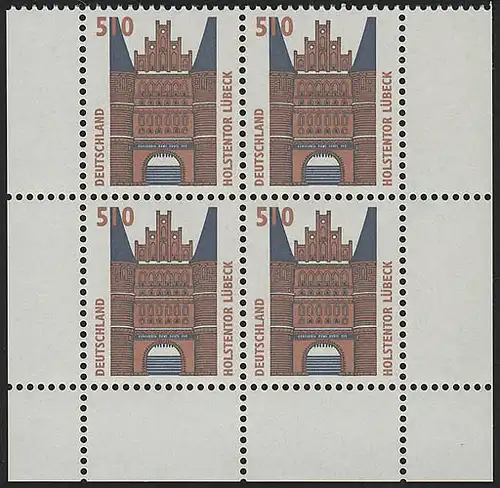 1938 SWK 510 Pf UR-Viererbl. ** postfrisch