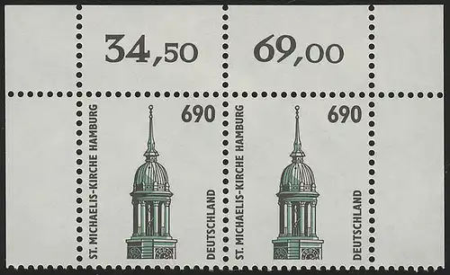 1860 SWK 690 Pf Paar OR ** postfrisch