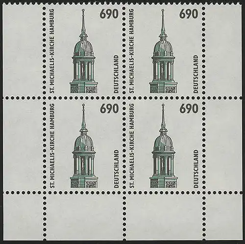 1860 SWK 690 Pf UR-Quaterbl. ** Postfraîchissement