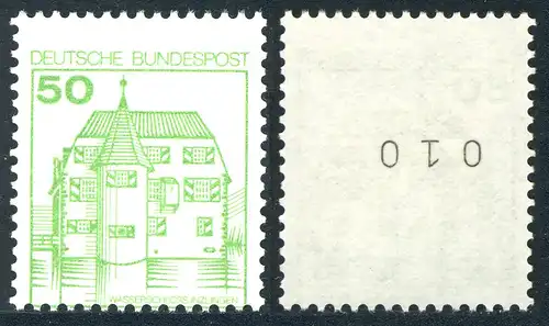 1038 BuS 50 Pf  - mit Nummer und Verzähnung unten im Markenbild, **