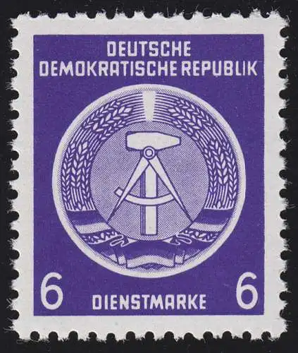 2x XII Dienst-A Zirkel 6 Pf. Wz.2X II, ** postfrisch