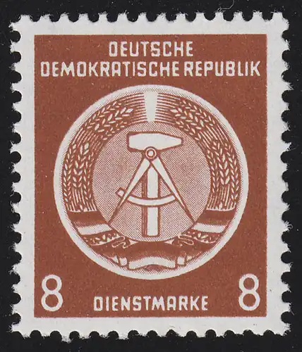 3x XI Dienst-A Zirkel 8 Pf. Wz.2X I, ** postfrisch