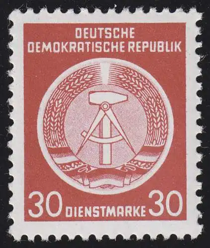 11x XI Dienst-A Zirkel 30 Pf. Wz.2X I, ** postfrisch