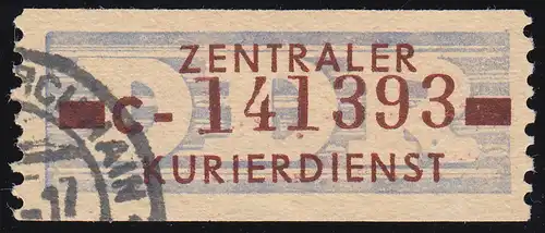 20-C Service-B, billet marron sur violet, tamponné