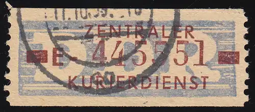 20-E Service-B, billet marron sur violet, tamponné