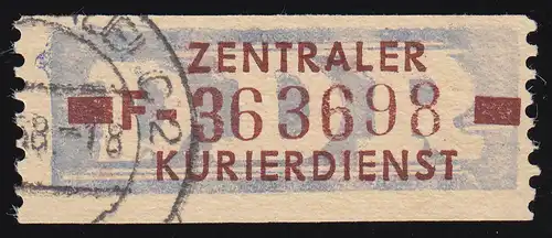 20-F Service-B, billet marron sur violet, tamponné