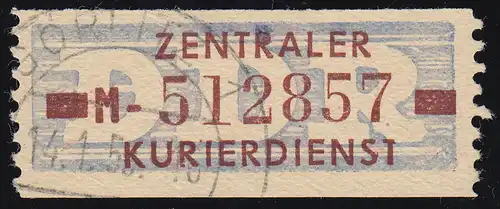 20-MI Service-B, billet marron sur violet, tamponné