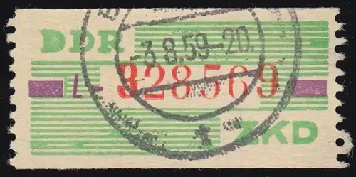 24-L Service-B, billet rouge sur vert, tamponné