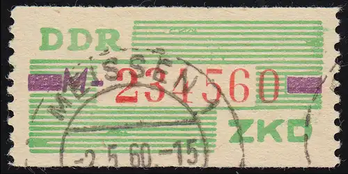 24-M Dienst-B, Billet rot auf grün, gestempelt