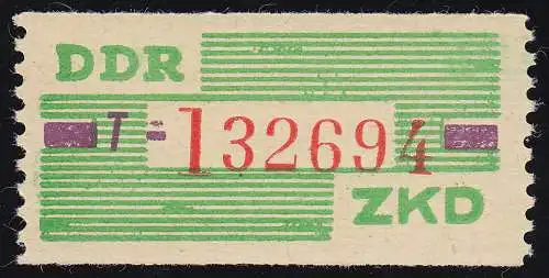 24-T Dienst-B, Billet rot auf grün, ** postfrisch