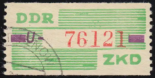 24-U Dienst-B, Billet rot auf grün, gestempelt