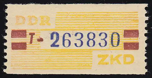 25-T Dienst-B, Billet blau auf gelb, ** postfrisch