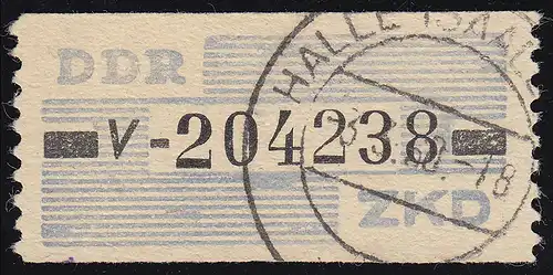 26-V Dienst-B, Billet schwarz auf blau, gestempelt