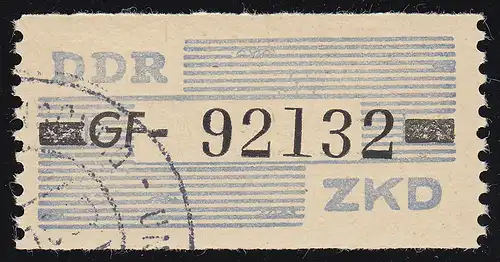 26-GF Dienst-B, Billet schwarz auf blau, gestempelt UNGÜLTIG