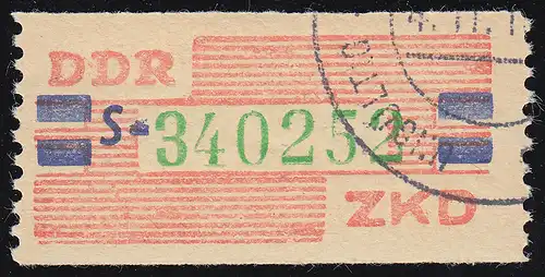 27-S Service-B, billet vert sur zinnober, tamponné INVALABLE