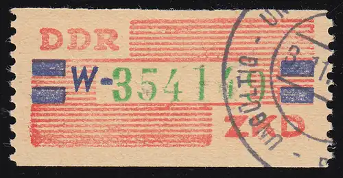 27-W Service-B, billet vert sur zinnober, tamponné INVALABLE