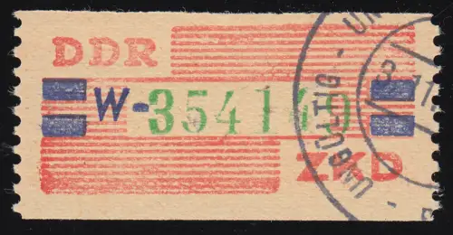 27-W Service-B, billet vert sur zinnober, tamponné INVALABLE