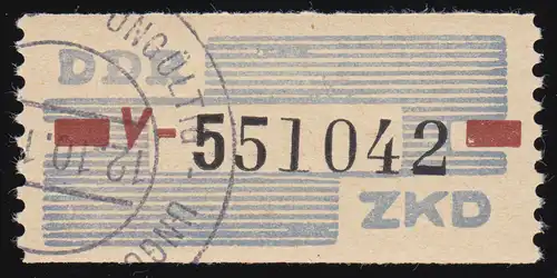 28-V Dienst-B, Billet schwarz und rot auf blau, gestempelt UNGÜLTIG