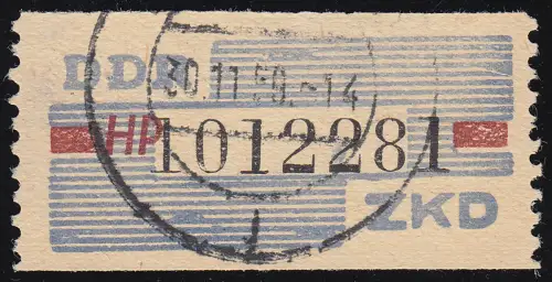 28-HP Service-B, billett noir et rouge sur bleu, tamponné