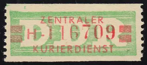 31aI-H Dienst-B, Billet alte Zeichnung, rot auf grün, ** postfrisch