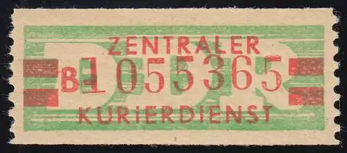 31aII-B Dienst-B, Billet alte Zeichnung, rot auf grün, ** postfrisch