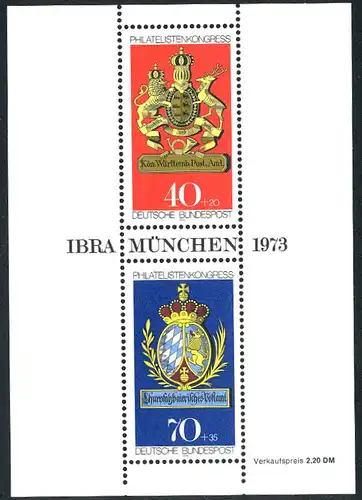 Bloc 9 IBRA 1973 coupé, long et court, frais