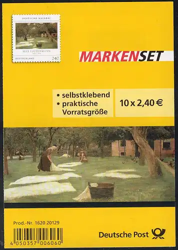 92 MH Die Rasenbleiche von Max Liebermann, Erstverwendungsstempel Bonn