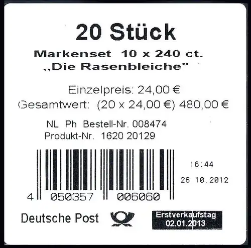 92 MH Le blanchiment de gazon de Max Liebermann, Banderole Type I