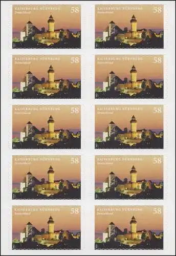 FB 25 Kaiserburg Nuremberg, feuille 10x2978, **