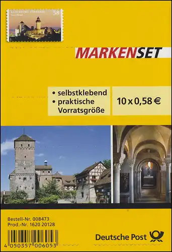 FB 25 Kaiserburg Nuremberg, feuille 10x2978 Tampon d'utilisation premier Bonn 2.1.13