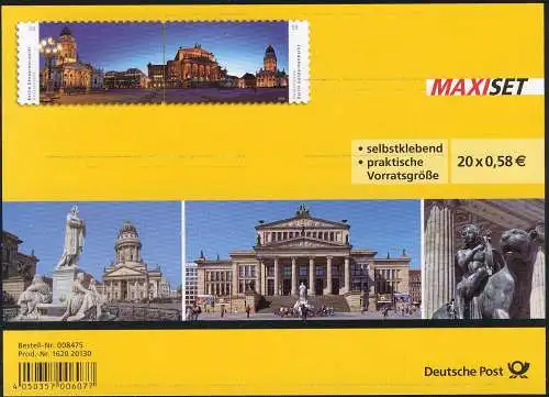 FB 26 Gendarmenmarkt Berlin, Folienblatt 10x 2987-2988, **