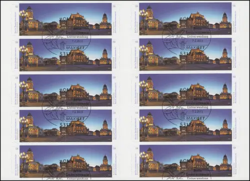 FB 26 Gendarmenmarkt Berlin, Folienblatt 10x2987-2988, EV-O Bonn 7.2.2014