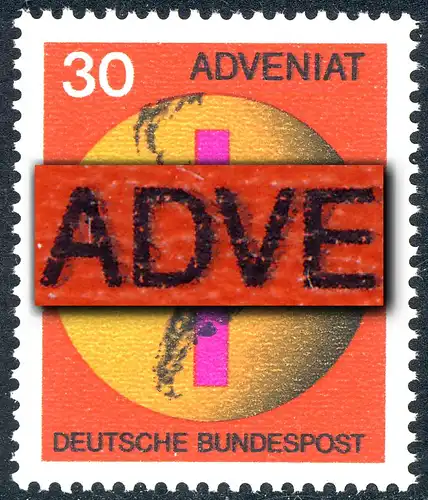 545 ADVENIAT - Schmitzdruck schwarz laut MICHEL-Katalog, ** postfrisch