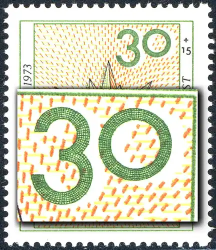 790 Noël 1973 - Déplacement de la couleur verte [étoile et valeur], **