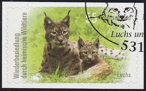 2921 Wildtiere: Luchs SELBSTKLEBEND auf neutraler Folie, O