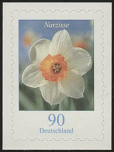 2515 Blumen 90 C SELBSTKLEBEND auf neutraler Folie, postfrisch **