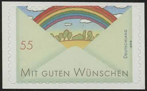 2849 Grußmarke Regenbogen SELBSTKLEBEND auf neutraler Folie, postfrisch **