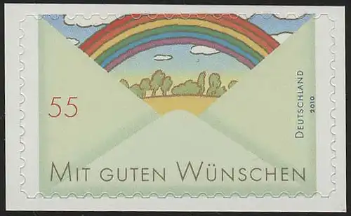 2849 Grußmarke: Regenbogen SELBSTKLEBEND auf neutraler Folie, **